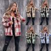 Women's Plaid Print Long Sleeve Cardigan Jacket Shirt Women