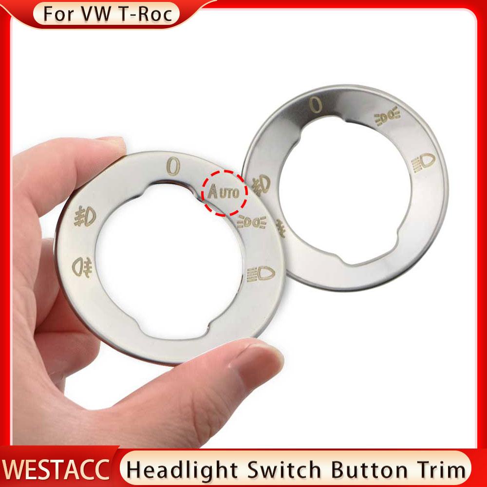 Нержавеющая сталь, кнопка переключения фар, панель, рамка, наклейка, накладка для Volkswagen VW T-roc Troc 2017-2023