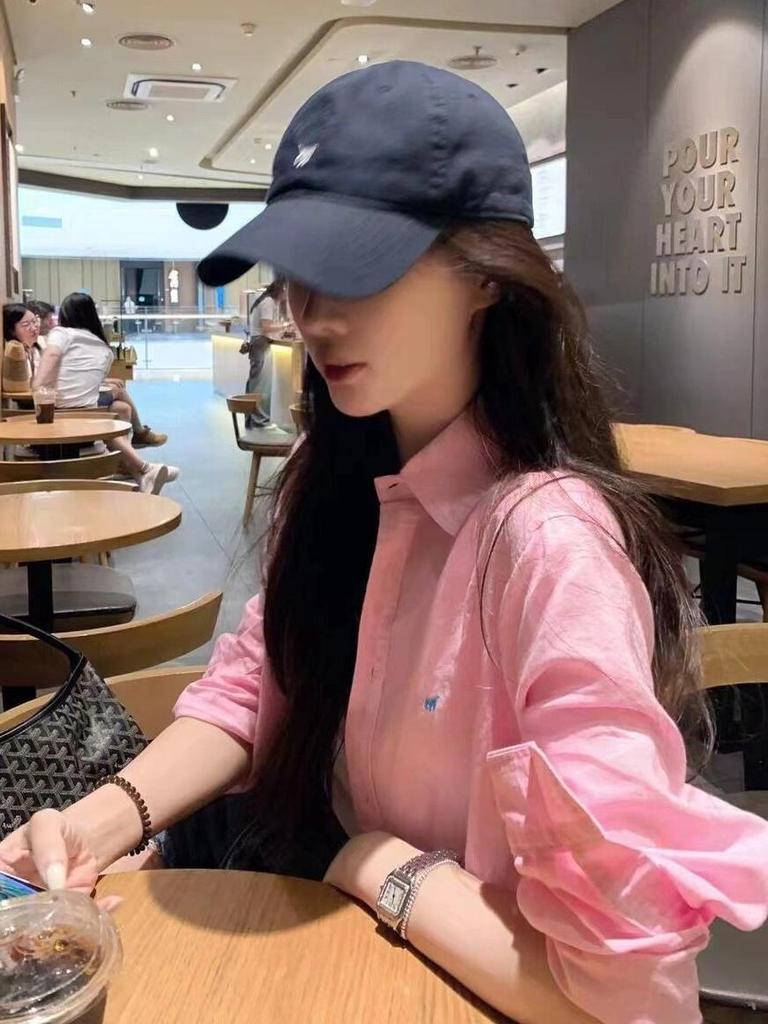 RL Ralph Lauren Хлопковая рубашка-поло с длинным рукавом и логотипом Small Pony для защиты от солнца - Мужская и женская коллекция Весна/Осень.