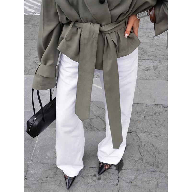 Женская однотонная куртка с длинным рукавом на шнуровке, модное однотонное пальто-тренч короткой длины с лацканами и поясом для осени и на каждый день, уличная одежда