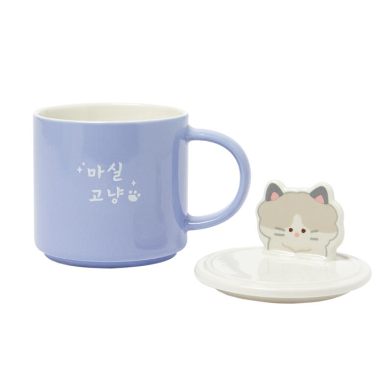 Blue Cat Character Lid Mug (22005135)