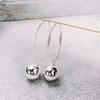 Fashion Silver Color Ball Drop Earrings For Women Trendy Elegant Vintage Round Ball Earrings Party Jewelry Gift YSX