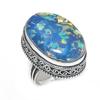 Blue Triplet Opal Handmade 925 Sterling Silver Jewelry Ring Size 8 Z2i75