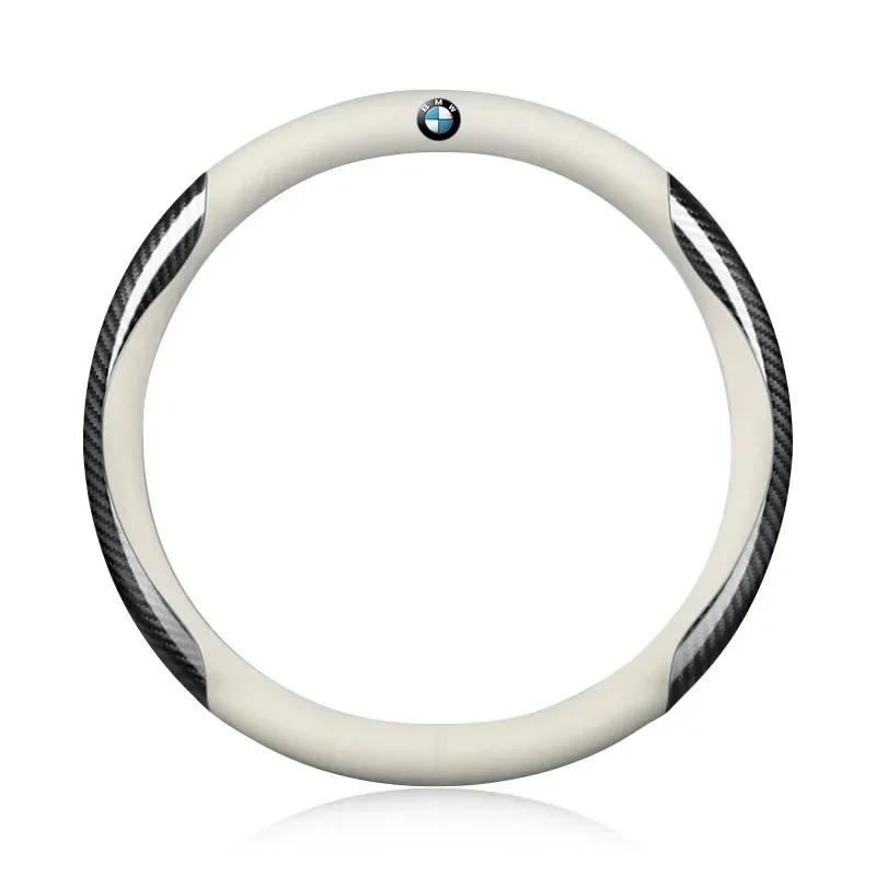 XWOWN1 Car Suede Carbon Fiber Leather Steering Wheel antiskid Cover Protector Accessories For Bmw M1 M E46 E90 E60 F07 F10 F30 F25