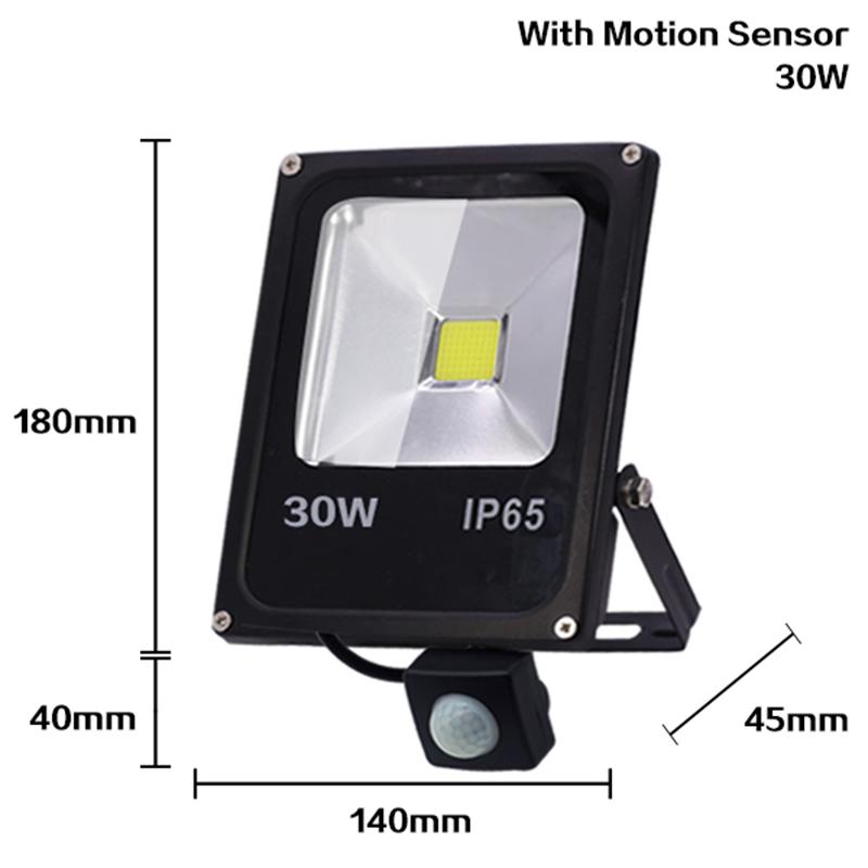 220 В светодиодный прожектор 10 Вт 30 Вт 50 Вт отражатель прожектор водонепроницаемый IP65 садовый прожектор Pir датчик движения настенное наружное освещение