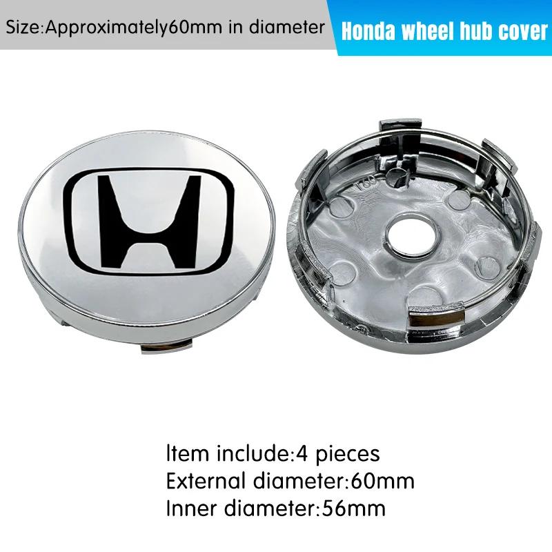 56/60MM Car Wheel Center Hub Cap Badge Logo Emblem Decals Tire Stickers For Honda Civic City Accord Odyssey CRV Hrv Jazz CBR VTX CUK1