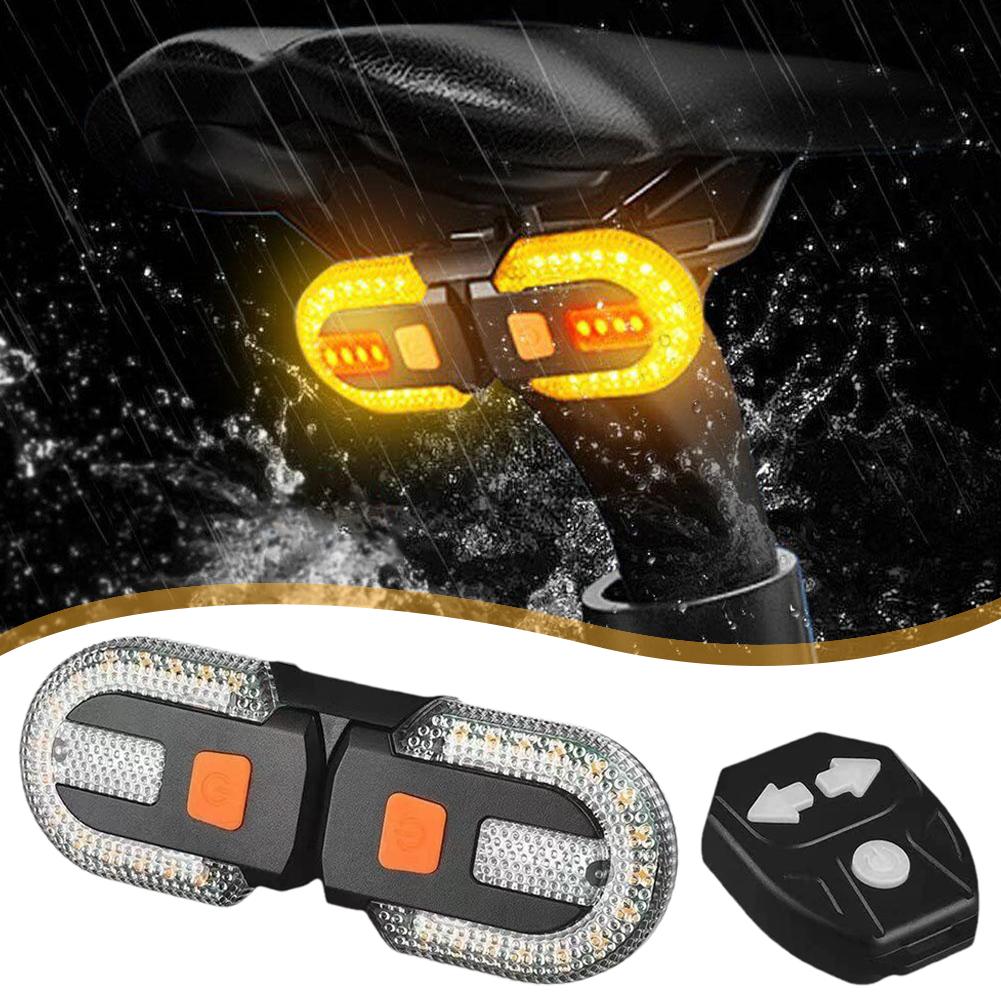 Bicycle USB Charging Remote Control Turn Signal Tail Light Detachable Mountain Bike Night Riding Warning Light Riding Equipment