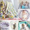 Super Thick & Soft Baby Crib Weave Colored Strip Knot Pillow Baby Bedding Home Decorative Braided Crib Bumper Baby Sleeping Protection Cushion