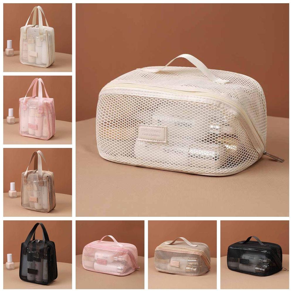Large Capacity Mesh Cosmetic Bag Shell Pillow Makeup Pouch Fashion Transparent Makeup Bag Travel