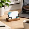 Solid Wood Business Card Box Durable Card Display Stand Premium Business Card Holder  Desktop