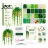 Art And Craft Gift for Adults Beaded Plant DIY Kit, Green Bead Hanging Indoor Crafting Kit Adults, Handmade Gift, Home Desktop Decor Ornament