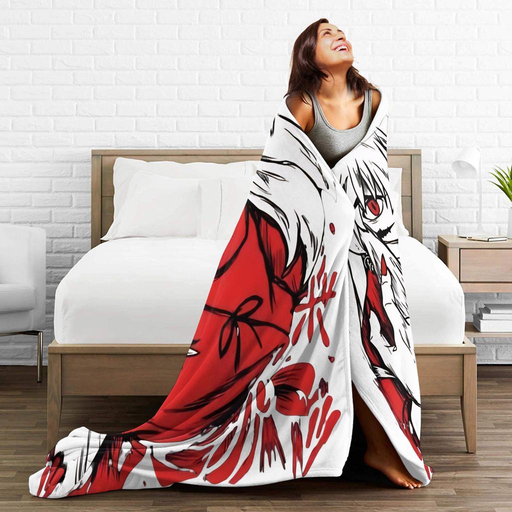 The Half Beast Blanket Flannel Summer Air Conditioning Inuyashas Multifunction Throw Blankets for Bed Couch Bedding Throws