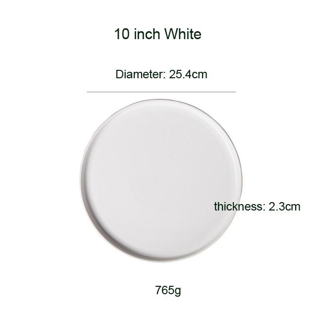 Круглые цельные обеденные тарелки Матовые керамические плоские подносы для стейков Посуда для говядины Спагетти Салат Кухонная посуда Десертные тарелки