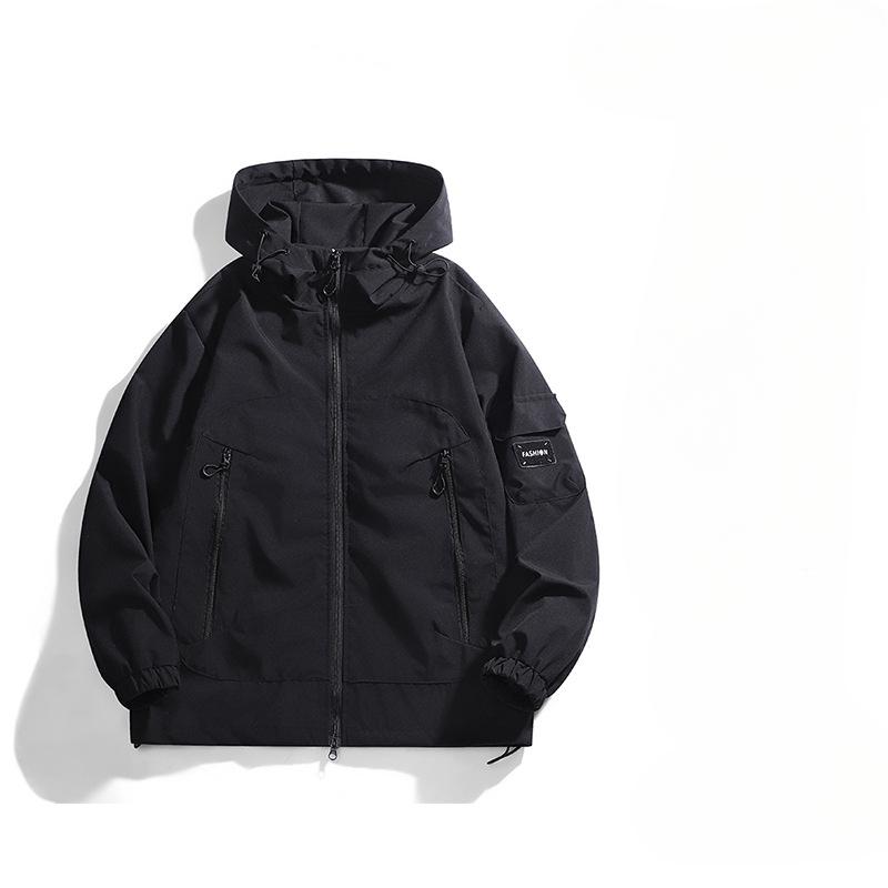Jacket Men's Streetwear Waterproof Windproof Oversized Workwear Coat for Hiking Camping Fishing Hooded Outdoor Techwear