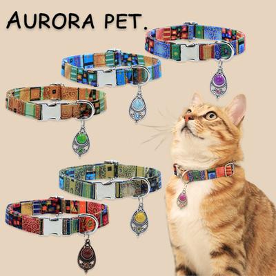 Винтажный ошейник для питомца Бохо Регулируемый нейлоновый ошейник для собаки с подвеской-бусиной для маленьких, средних и крупных собак, кошек
