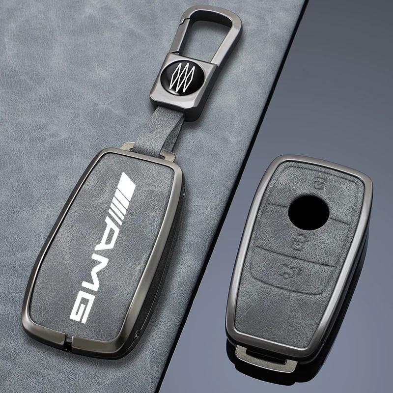2025 New Zinc Alloy Leather Car Remote Key Case Fob Cover for Mercedes Benz AMG A C E S G GLS CLA Class W213 W203 W211 W205 W177