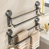 New Double Bar Towel Bar Non-punching Wall Hanging Bathroom Towel Rack Bathroom Suction Cup Towel Rack