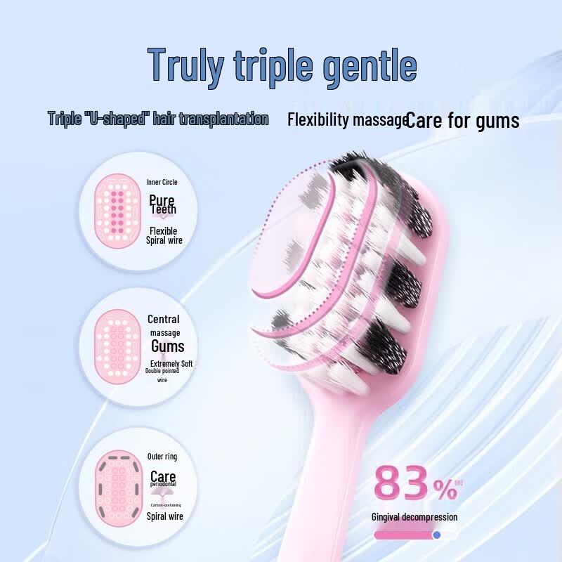 Sakykids Children's U-Shaped Three-Sided Toothbrush (2-Pack)
