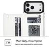 Кожаный чехол-подставка для iPhone 17 Pro Max с держателем для карт и двойной застежкой