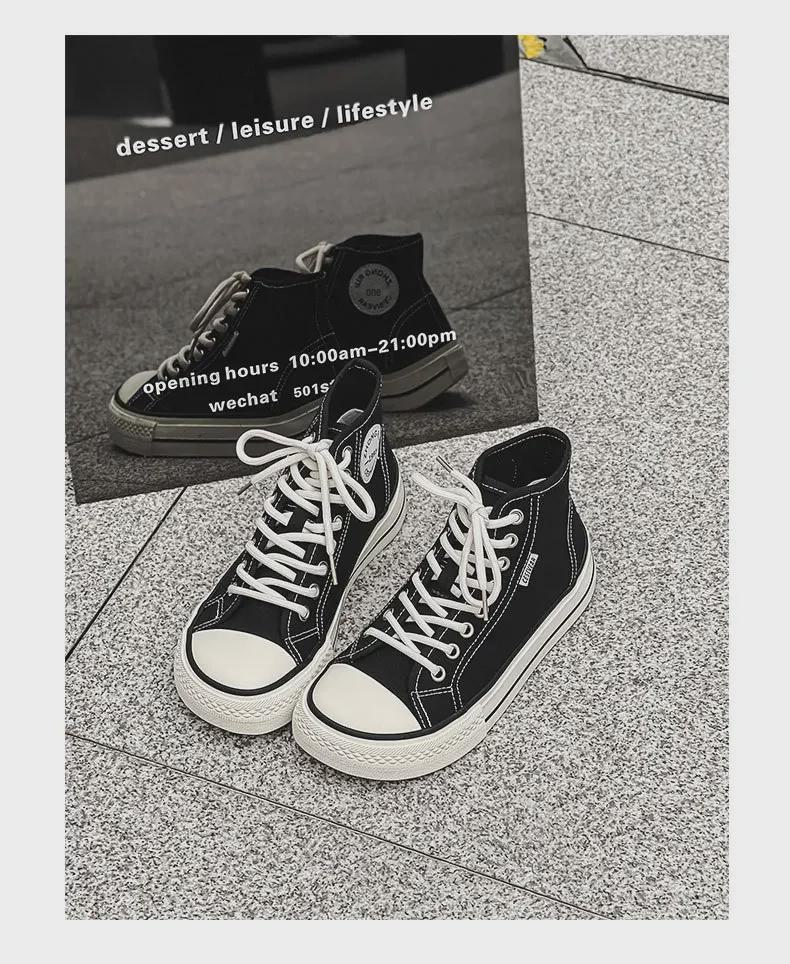 Летние женские высокие кеды Mango Head Canvas 2023 года, квадратный носок, толстая подошва, универсальные для студентов