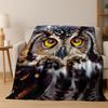 2026 New Mysterious Colorful Owl Cartoon Birds Flannel Blanket,Cozy Soft Throw Blanket for Home Bedroom Bed Sofa Cover Kids Gift