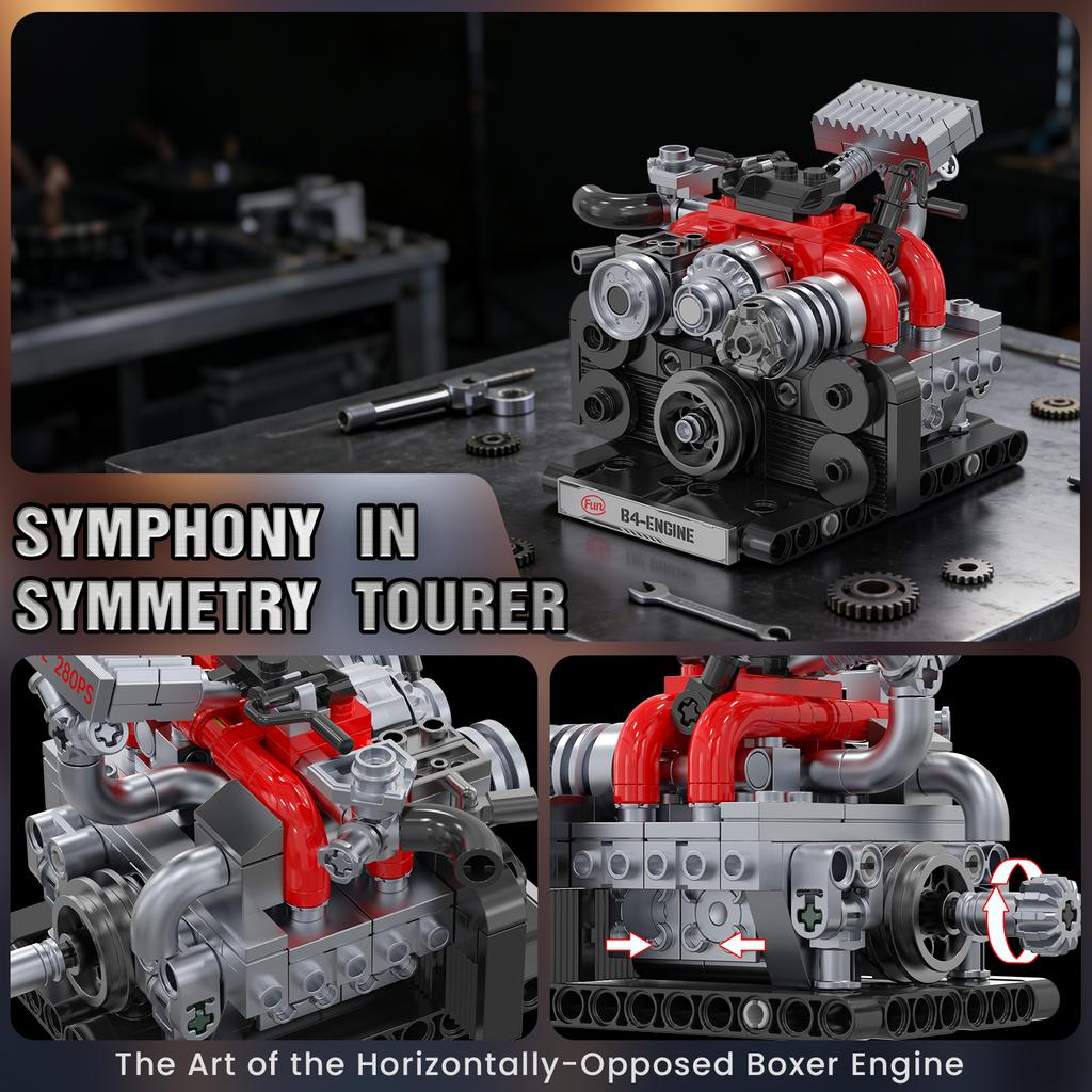711Pcs Sports Car Engine 3-In-1 Building Blocks Toys Set, Creative Home Decor, Engine Model Assembly Toy, Kids Birthday Gift
