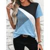 Fashion Summer Diagonal Striped 3d Printed T-shirt Women's Street Casual Harajuku Short-sleeved Women's Round Neck T-shirt Top Clothing