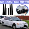 6 шт. Для Honda Civic Sedan 2001-2005 2002 2003 Накладки на оконные молдинги Центральная пленка Стойки B C Столбики Наклейка Автоаксессуары