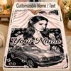 Flannel BlanketLana Del Rey Custom Name Text Personalized Soft Warm Throw Blanket Home Decor Gift