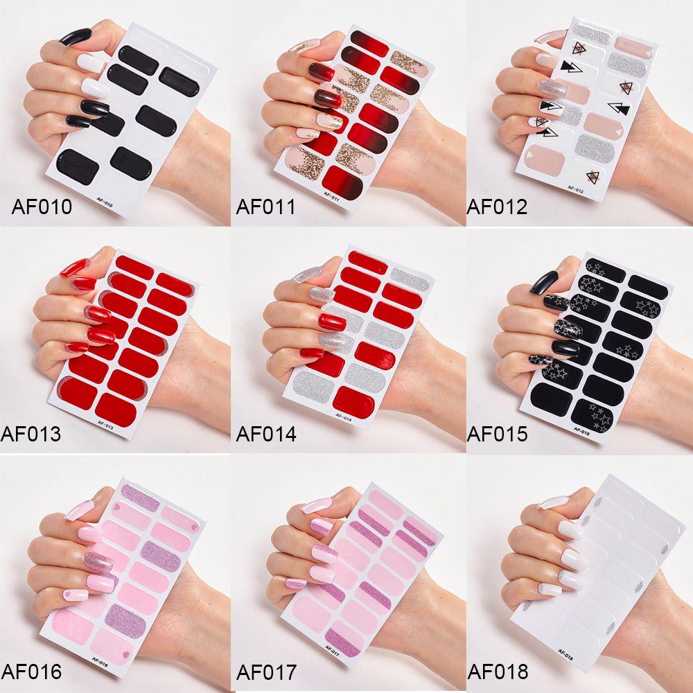 Women Girls Press On Nail Manicure Nail Polish Strips Nail Art Decal Full Nail Wraps Nail Stickers