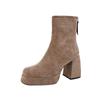 Fashion Street Style Winter Women Modern Ankle Boots Fashion Platform Square High Heels Shoes Comfort Keep Warm Short Booties 2026