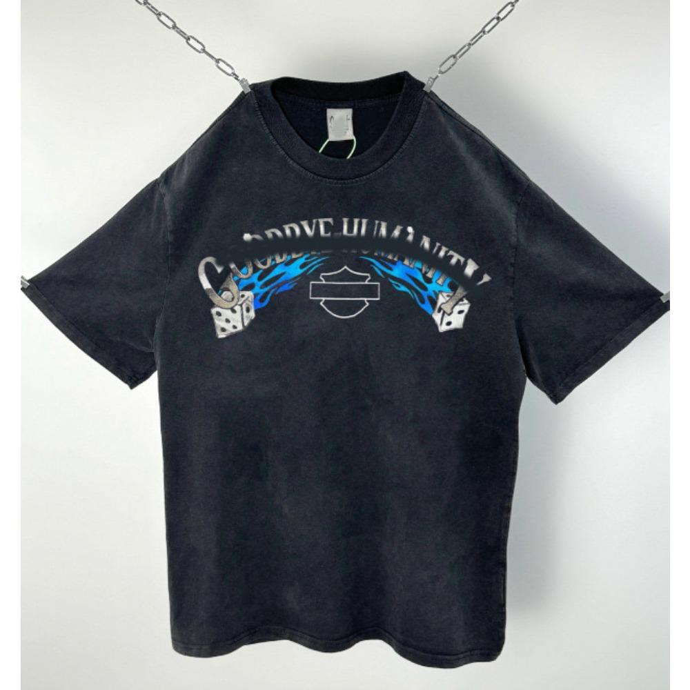 ZYLLO Мода Графический Принт Уличная Одежда Оверсайз HighStreet Винтажная Футболка Топы Y2k Ретро Футболка