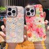 Applicable To IPhone15 Transparent Flower Mobile Phone Case Apple 14 Ins Double-layer Printing 12DIY Set Wholesale