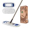 Eyliden Dust Mop with 2 Reusable Washable Pads One Touch Height Adjustable Wet Dry Mop for Floor Push Dust Mop - Replacement, Handle, &