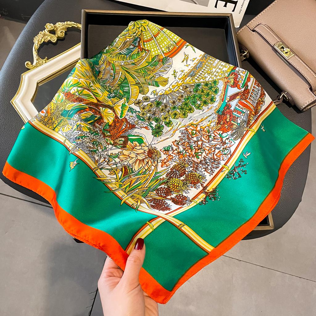 New Printed Square Scarf High Quality Multi-colo Women's Head Scarf Multifunctional Fashion Accessories Hairband Scarf Shawl