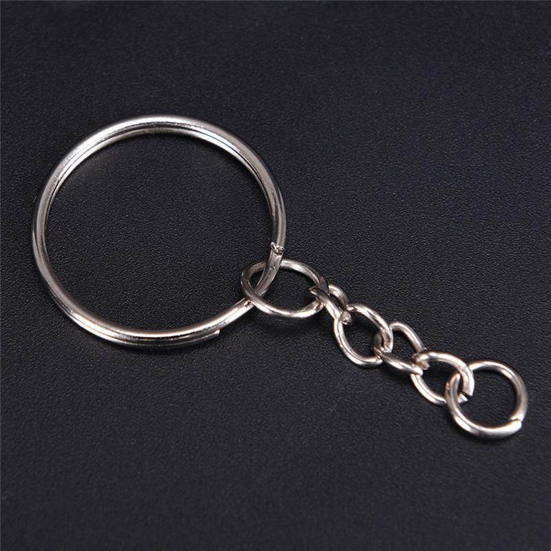 50 шт. 25 мм полированное серебряное брелок разъемное кольцо короткая цепочка