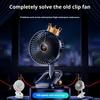 Настольный прикрепляемый вентилятор с цифровым дисплеем, сильный ветер, низкий уровень шума, работающий от батареи, вращающийся перезаряжаемый персональный мини-настольный вентилятор