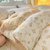 Комплект постельного белья из четырех предметов, пододеяльник из чистого хлопка с цветочным рисунком, простыня для спальни из трех предметов
