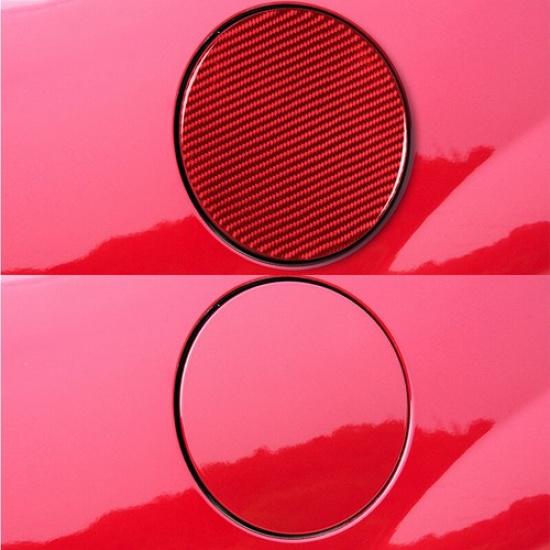 Red Carbon Fiber Car Fuel Tank Cover Panel Sticker For Chevrolet Camaro 2010-15