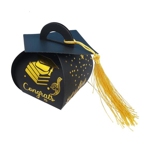 50 шт. Подарочная коробка с кисточкой для выпускных колпачков с кисточками для выпускников 2025 года, украшение для выпускного на центральный стол для вечеринки по случаю окончания школы
