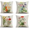 Домашний декор Красочный цветочный узор Наволочки для декоративных подушек с узором Чехол для подушки Подходит для дивана, спальни, автомобиля Наволочка