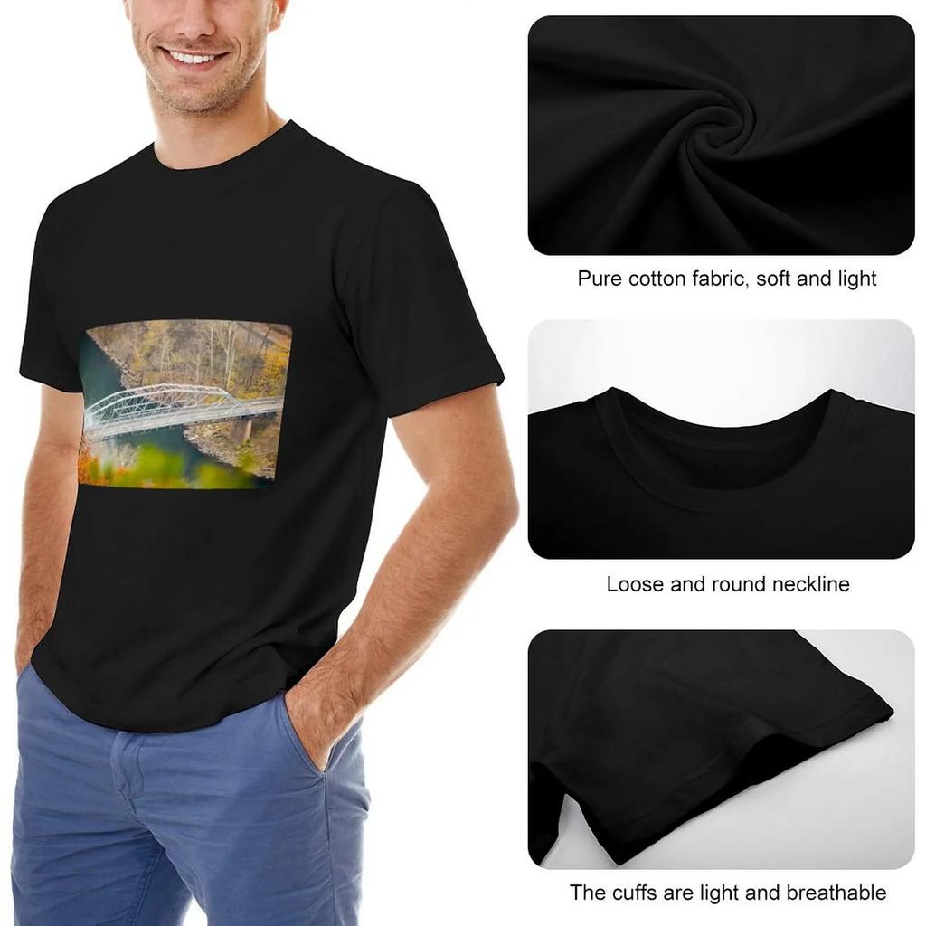 One View From New River Gorge T-Shirt Street Wear Baggy Shirts Heavyweight T Shirts For Men