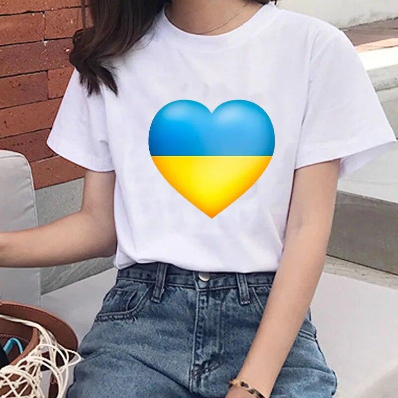 Ukraine Ladies T Shirt Summer Premium Short Sleeve T Shirt Flag Classic Ukraine Gift T Shirt Girls Harajuku Love T Shirt Tops Unisex