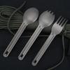 Outdoor Titanium Tableware Titanium Fork Spoon Camping Long Handle Extended Portable Spoon