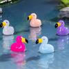 Miniature Flamingo Duck Ornaments 10Pieces Colorful Resins Ducks Figures for Garden Landscape and Aquarium Decoration