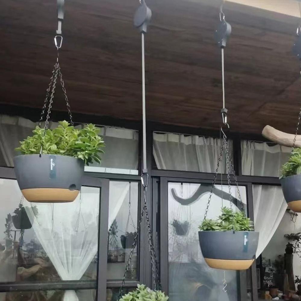 Садовые корзины Горшки Подвесной крючок Регулируемый подъемный шкив для растений Набор выдвижных шкивов Выдвижная вешалка для растений Крючок для подвешивания цветов