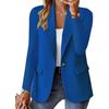 Women Blazer Slim Fit Long Sleeves Commuter Suit Coat Solid Color Single-Button Blazer for Office Daily Wear Evening Party