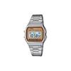 Casio Коллекция Custom Электронный механизм Кожаный ремешок Часы Мужские Часы Желтый циферблат A158WEA-9 Watch5--
