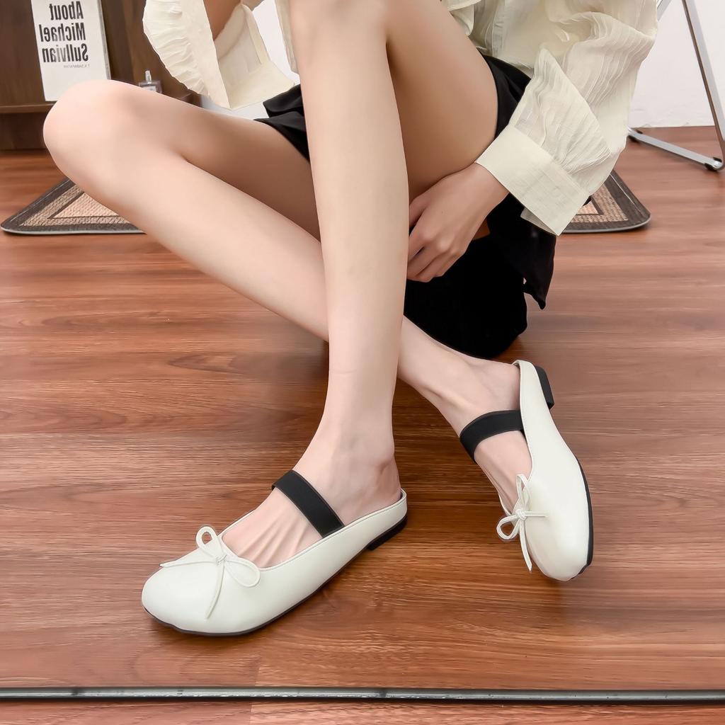 Виноградная мать лето новая сумка голова полусабо одинарная обувь женская носить высокое чувство ретро универсальная обувь мюли женская мода