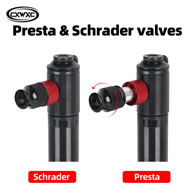CXWXC Multifunctional Bike CO2 Pump 100psi Bicycle Hand Air Pump Tire Inflator Schrader Presta Valve MTB Road Cycling Pump